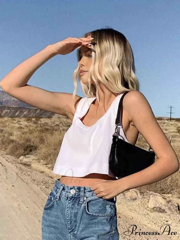 Cotton Blends Graceful Cropped Tank Top - Image 4