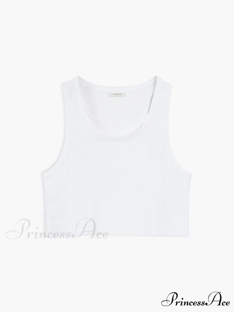 Cotton Blends Graceful Cropped Tank Top - Image 5
