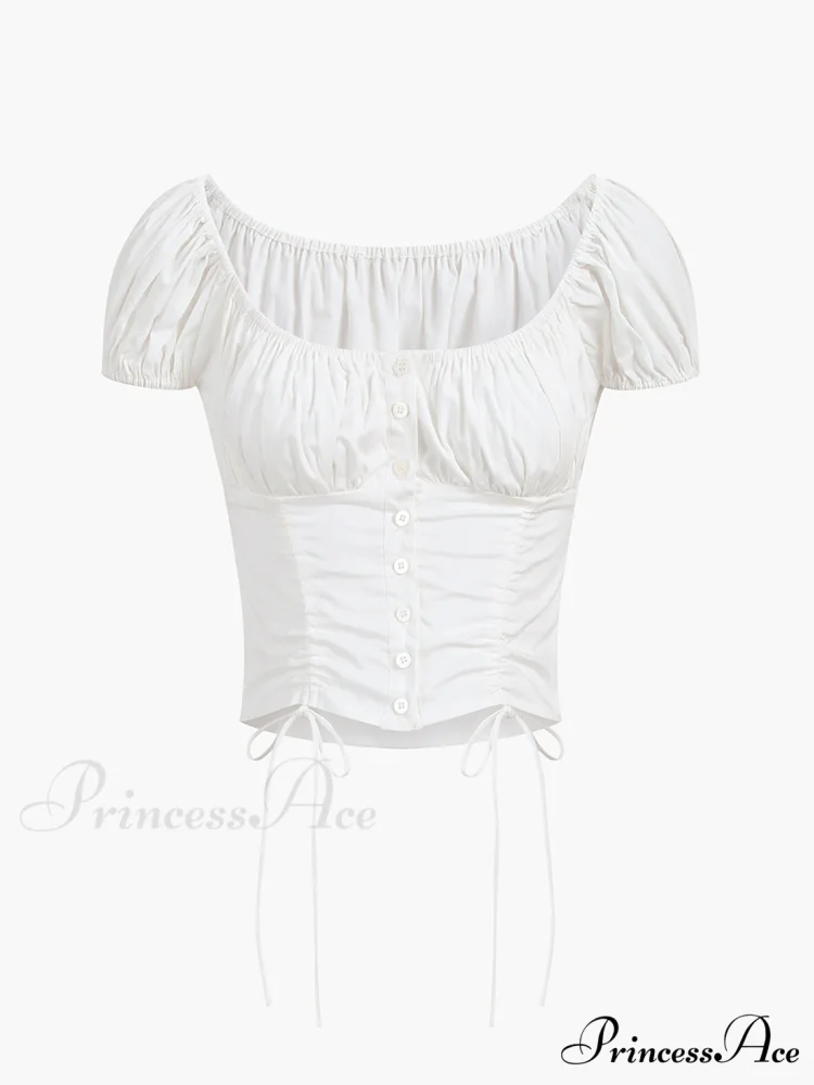 Cowgirl Aesthetics Drawstring Trendy Corset Crop Top - Image 2