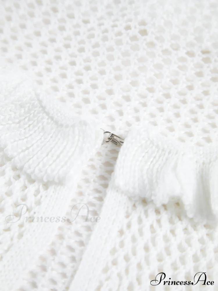 Crochet Eyelet Graceful Fly Away Cardigan - Image 4