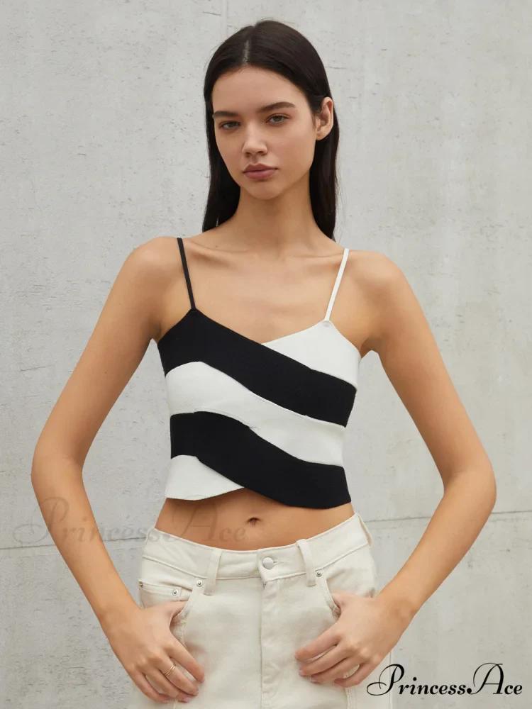 Cross Layer Crop Trendy Cami Sweater Vest - Image 2