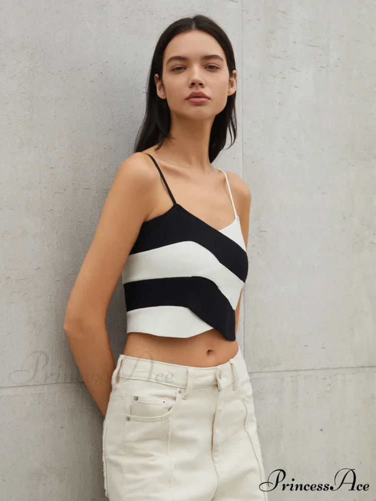 Cross Layer Crop Trendy Cami Sweater Vest - Image 3