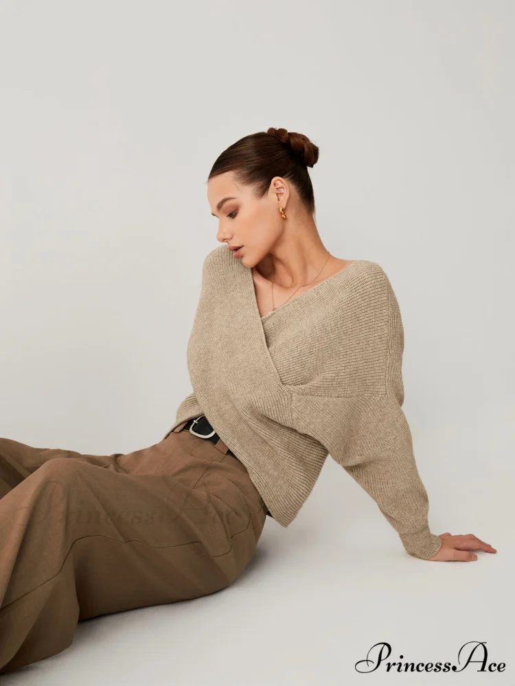 Cross My Heart Trendy Oversized Crop Sweater - Image 2