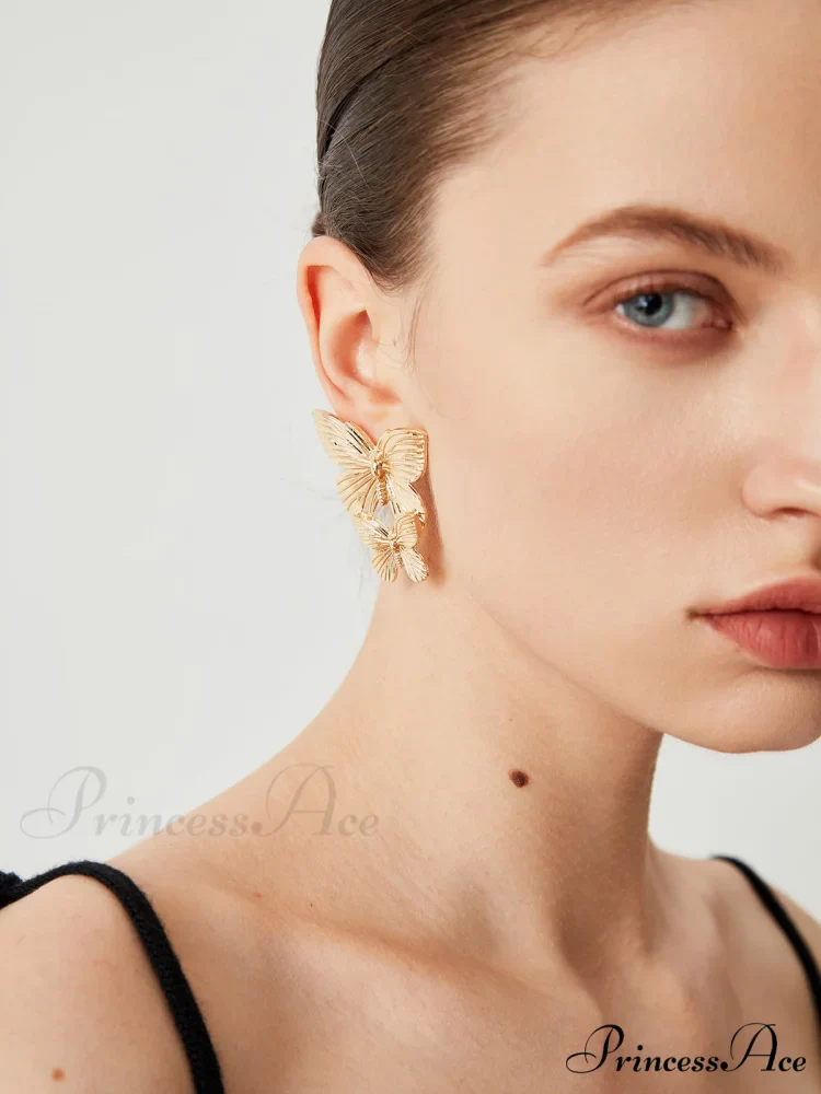Double Charming Butterflies Earrings - Image 2