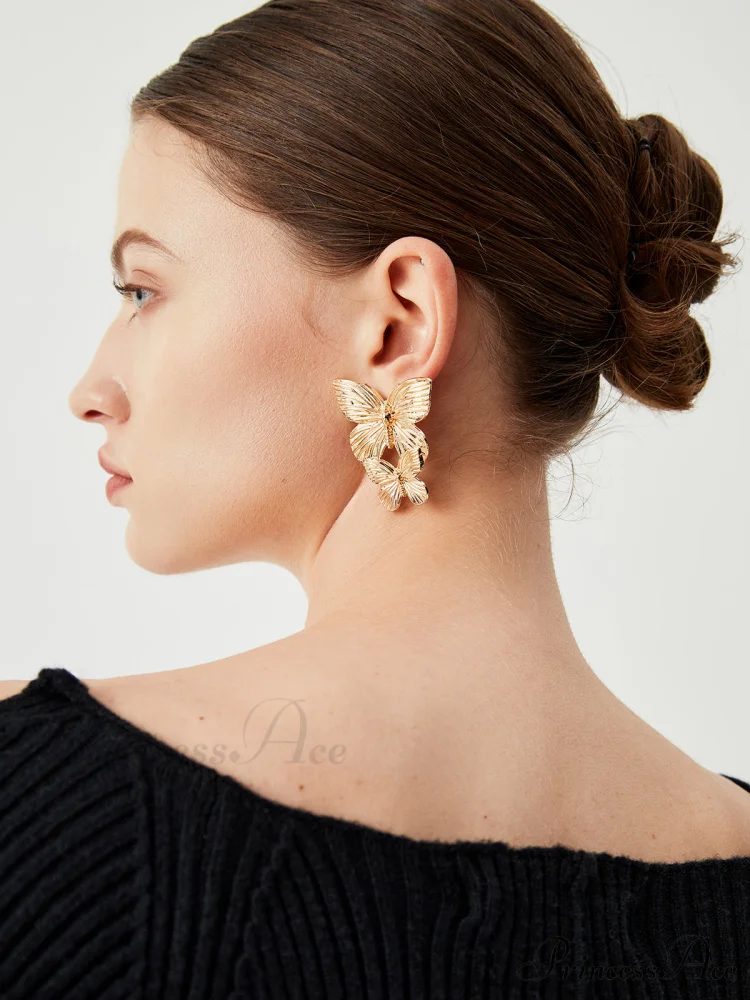 Double Charming Butterflies Earrings - Image 3