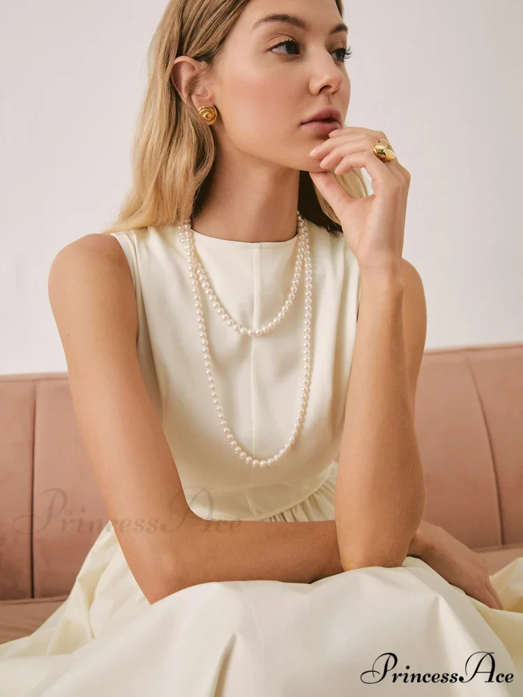 Double Layered Graceful Pearl Necklace - Image 2