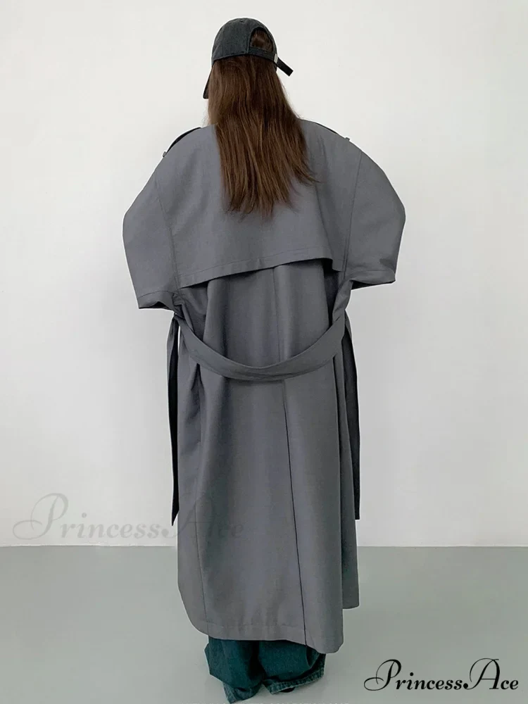 Double Pockets Graceful Longline Trench Coat - Image 3