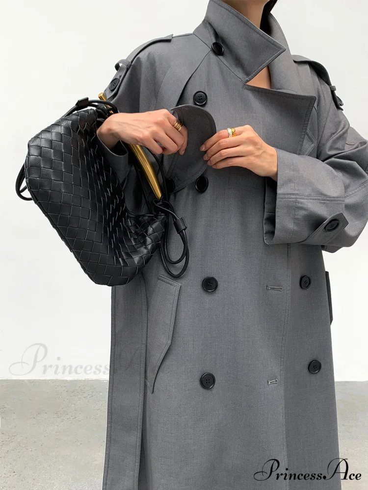 Double Pockets Graceful Longline Trench Coat - Image 4