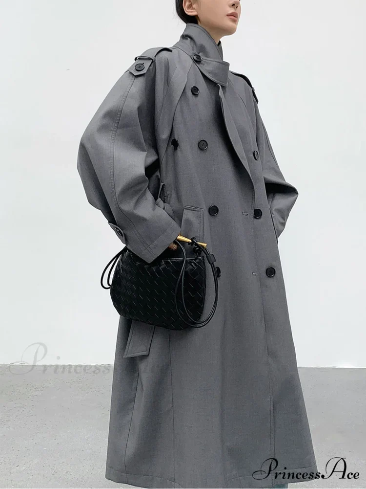 Double Pockets Graceful Longline Trench Coat - Image 5