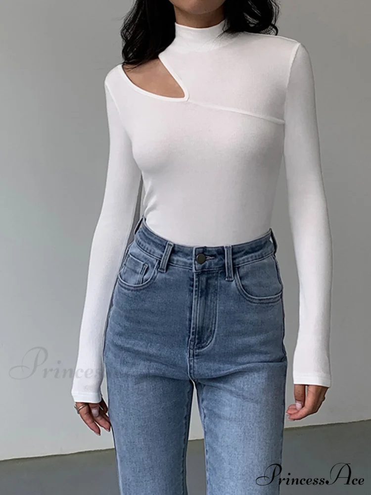 Easy On Me Cutout Modern Mock Neck Long Sleeve Top - Image 2