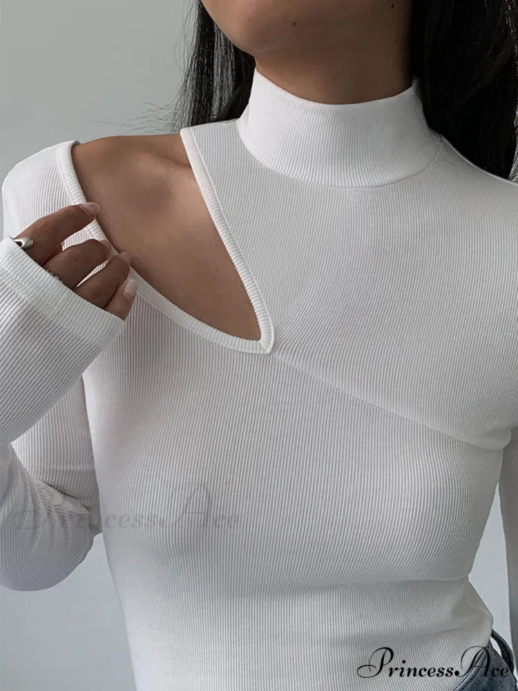Easy On Me Cutout Modern Mock Neck Long Sleeve Top - Image 3