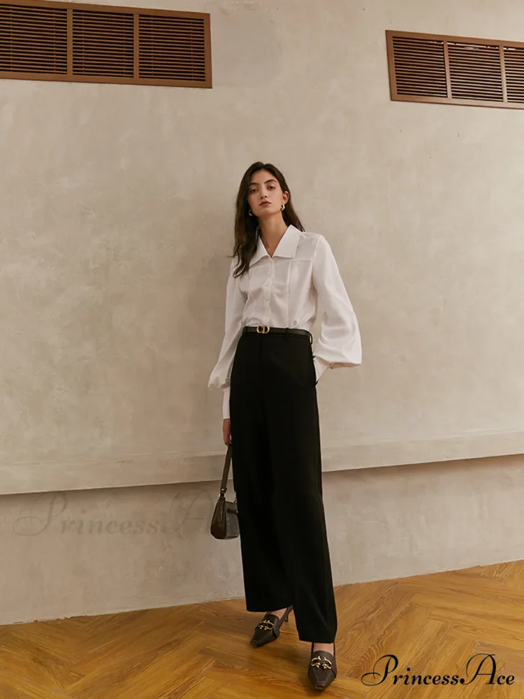 Elegant Collar Button Trendy Down Solid Shirt - Image 5