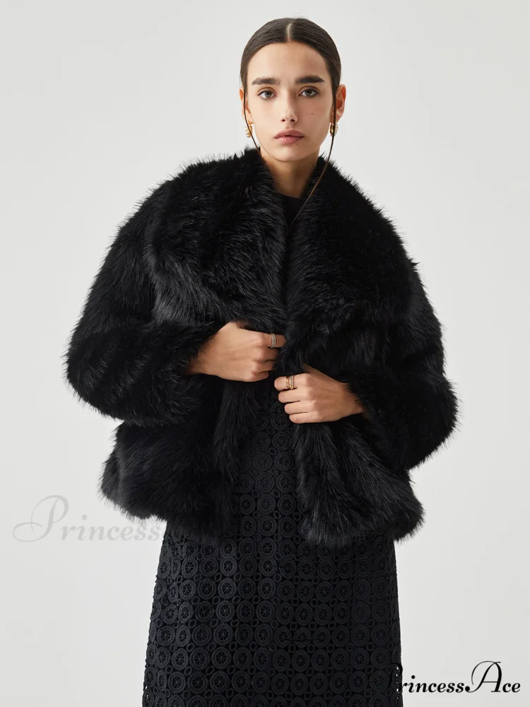 Elegant Fuzzy Graceful Faux Fur Coat - Image 4
