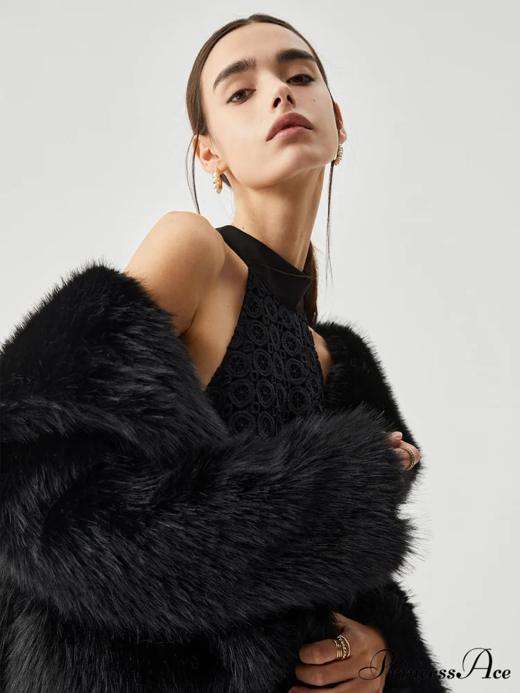 Elegant Fuzzy Graceful Faux Fur Coat - Image 6