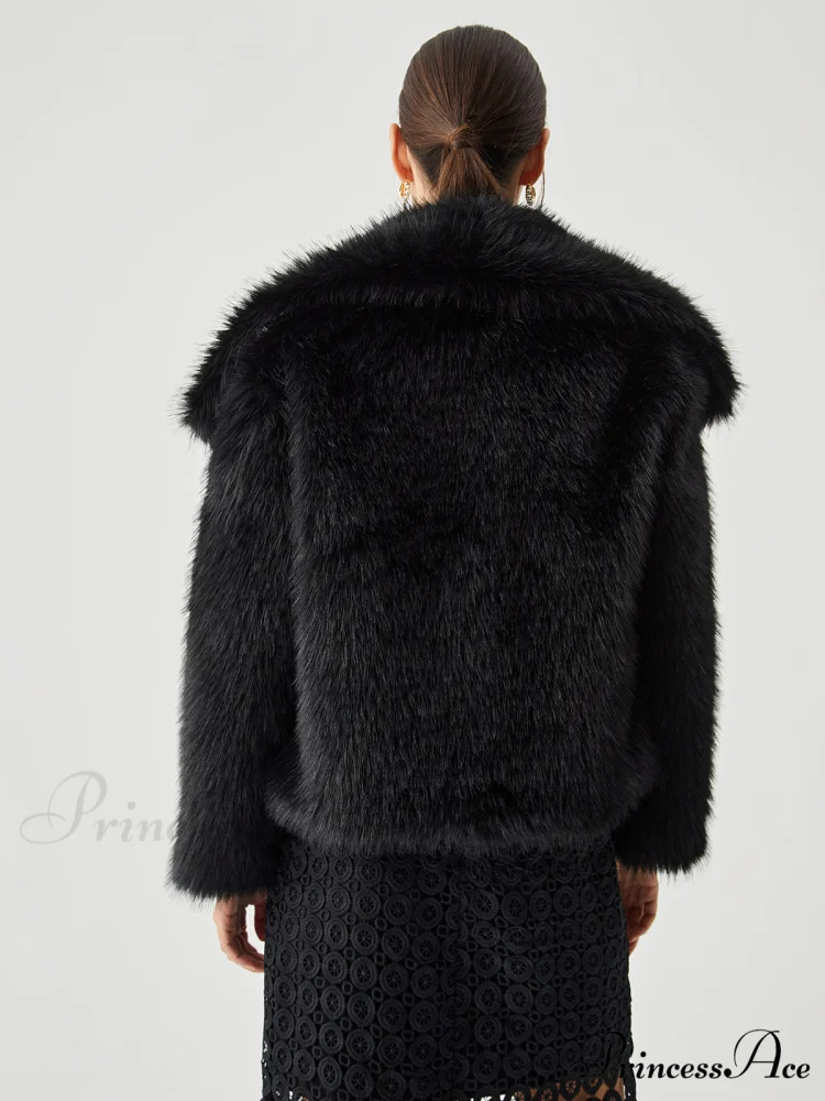 Elegant Fuzzy Graceful Faux Fur Coat - Image 7