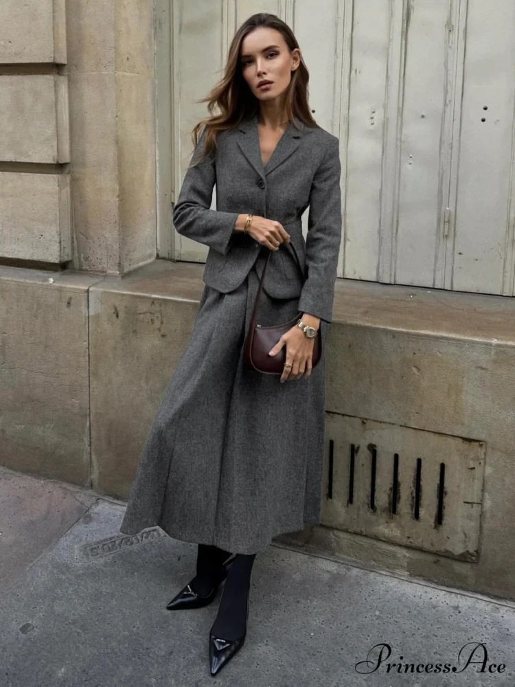 Elegant Solid Graceful Button Down Blazer - Image 2