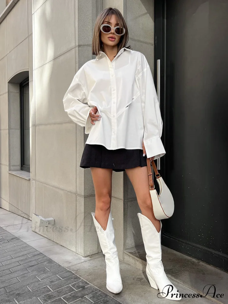 Essential Cutout Graceful Button Down Shirt - Image 2