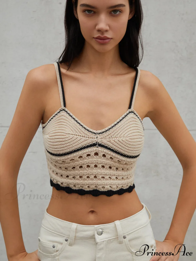 Eyelet Crop Graceful Sweater Vest - Image 2
