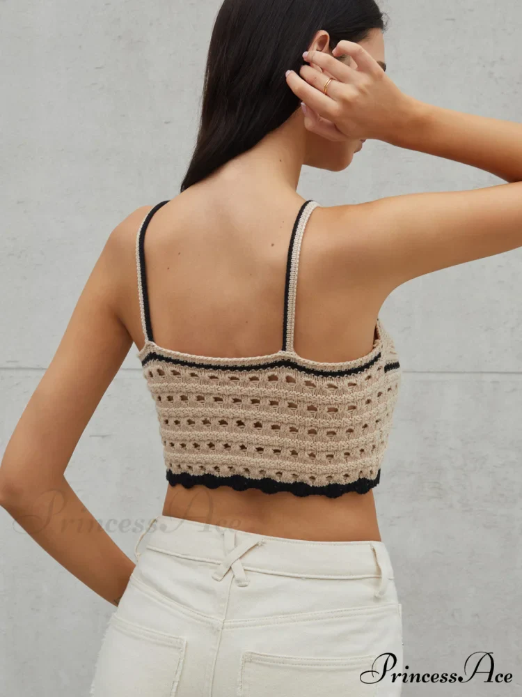 Eyelet Crop Graceful Sweater Vest - Image 4