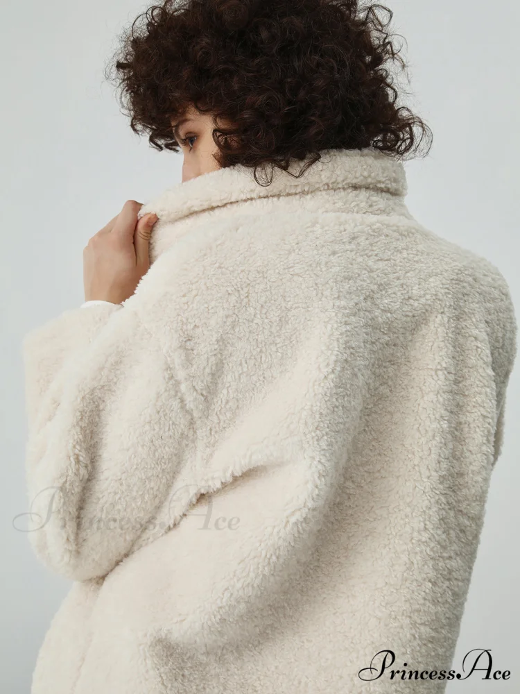 Faux Fur Graceful Open Collar Jacket - Image 5