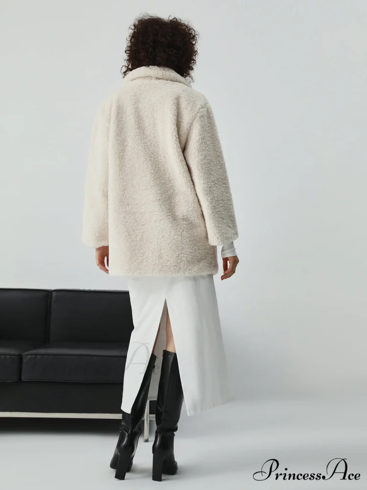 Faux Fur Graceful Open Collar Jacket - Image 6