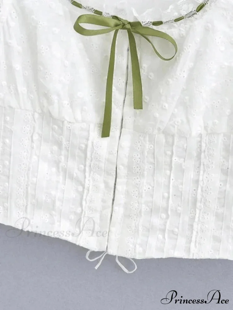 Broderie Lace Trim Trendy Crop Tank Top - Image 6