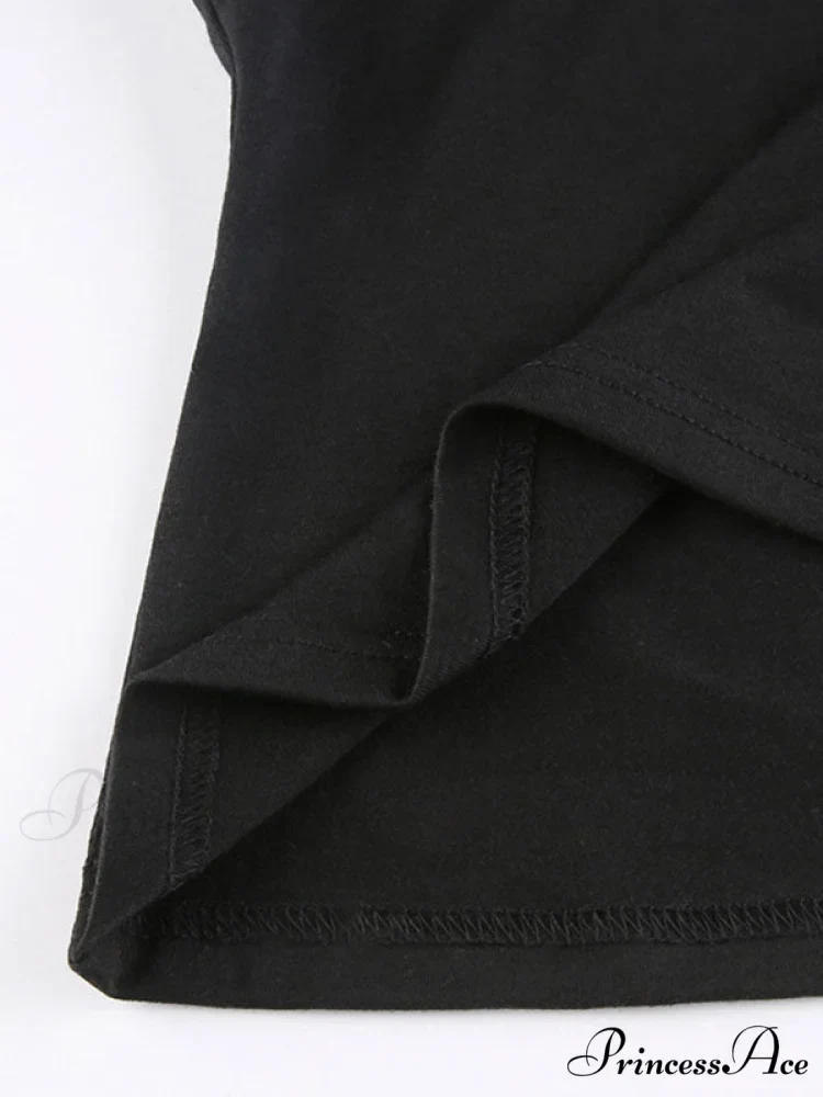 Buckle Strap Black Trendy Bodycon Mini Dress - Image 4