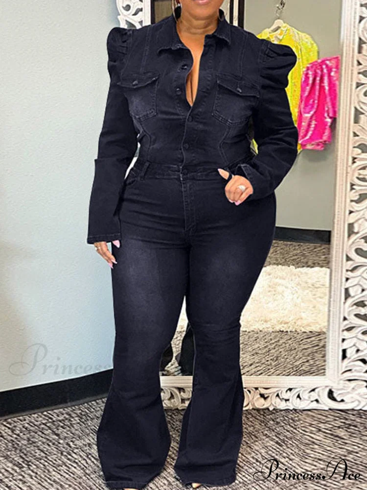 Button Front Graceful Denim Corset Top - Image 11