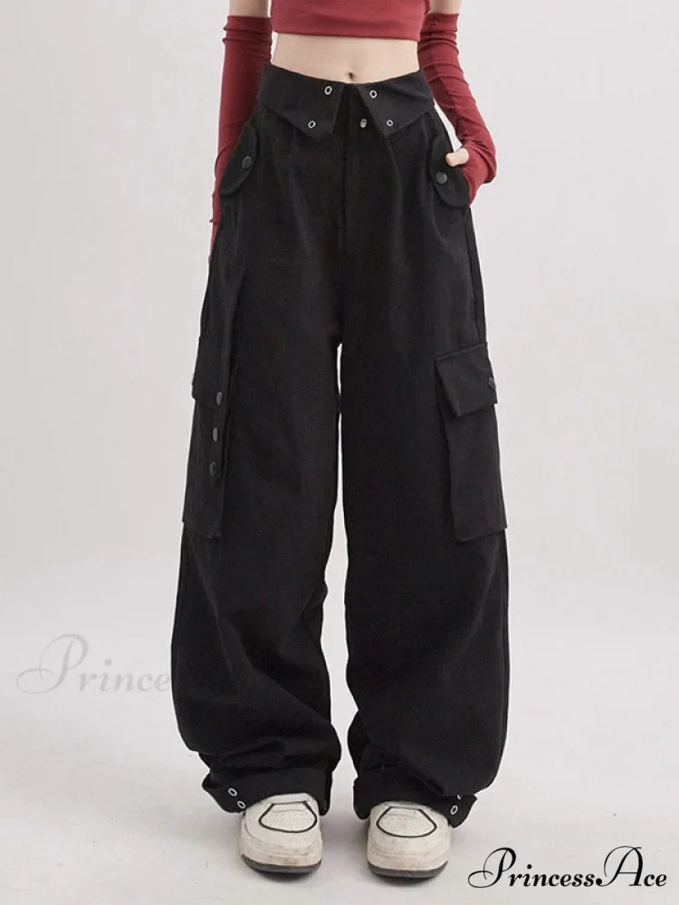 Buttoned Green Graceful Baggy Boyfriend Jeans - Image 18