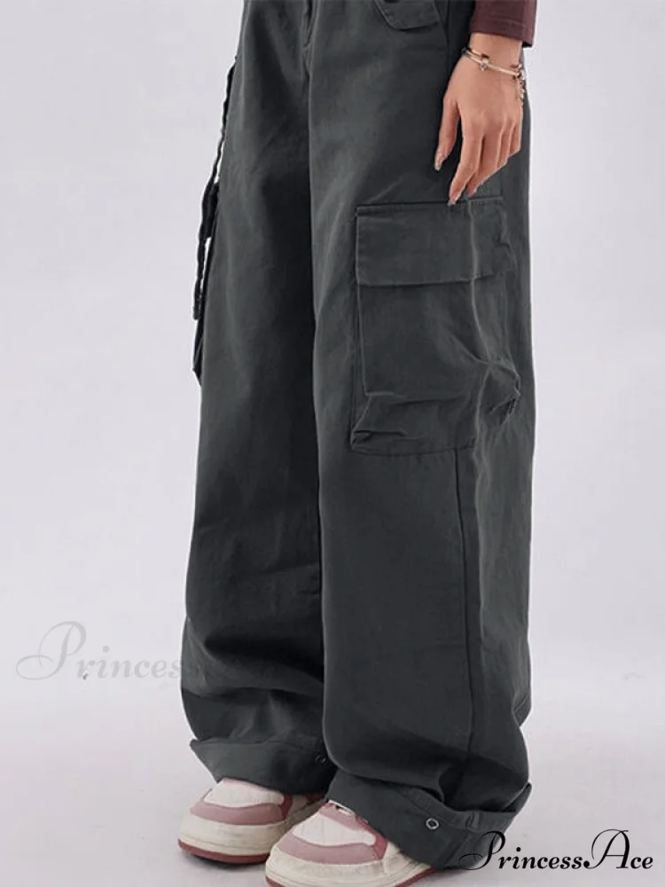 Buttoned Green Graceful Baggy Boyfriend Jeans - Image 6