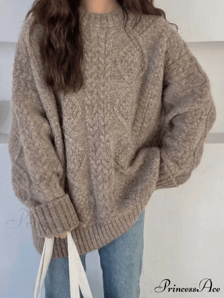 Cable Knit Graceful Cropped Sweater - Image 3