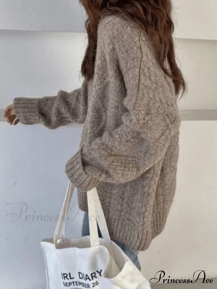 Cable Knit Graceful Cropped Sweater - Image 7