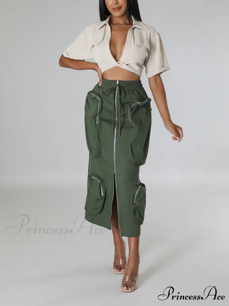 Cargo Pocket Graceful Micro Mini Skirt - Image 23