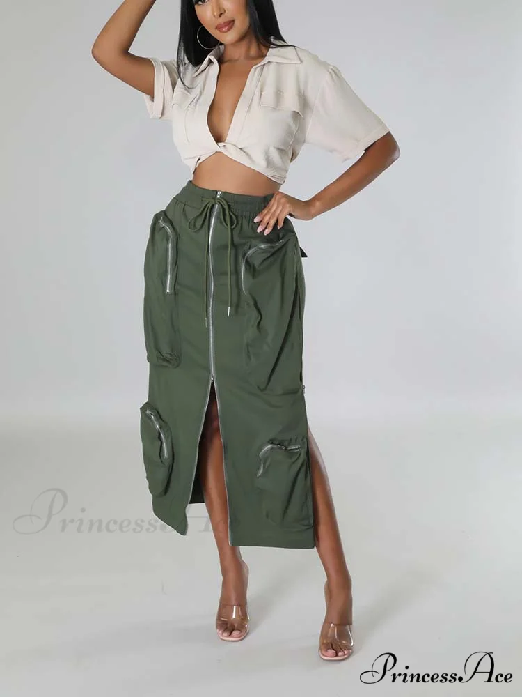 Cargo Pocket Graceful Micro Mini Skirt - Image 24