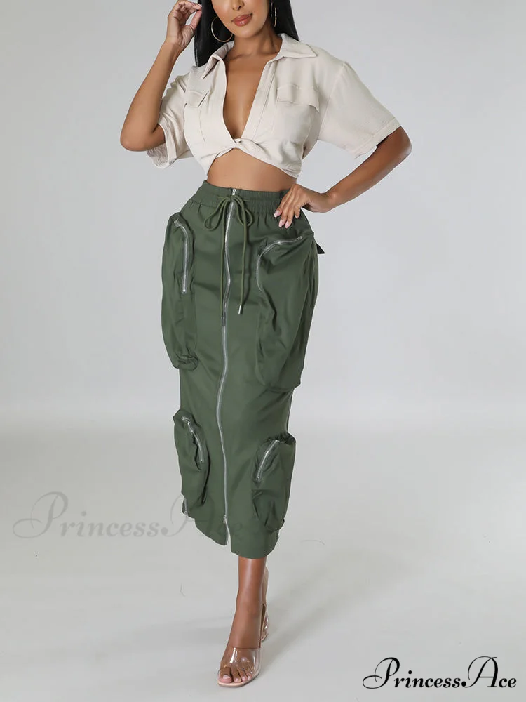 Cargo Pocket Graceful Micro Mini Skirt - Image 25