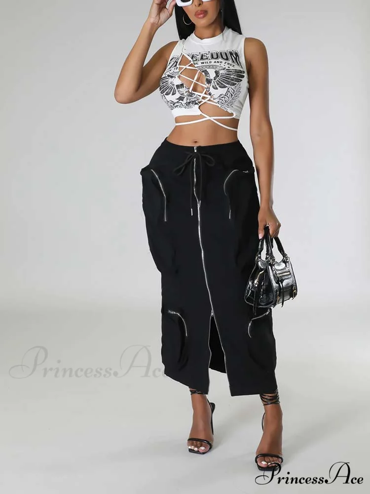 Cargo Pocket Graceful Micro Mini Skirt - Image 3