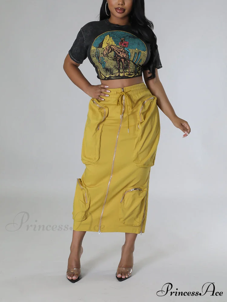 Cargo Pocket Graceful Micro Mini Skirt - Image 9