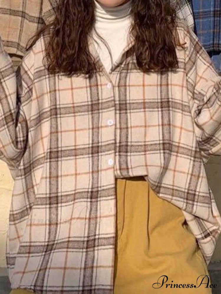 Checkered Long Graceful Sleeve Blouse - Image 5