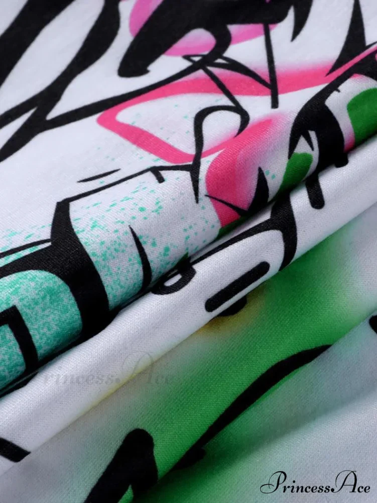 Graffiti Print Graceful Bodycon Maxi Dress - Image 9