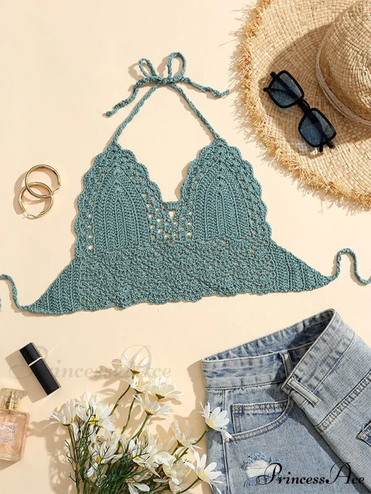 Halter Crochet Hollow Trendy Out Maxi Dress - Image 35