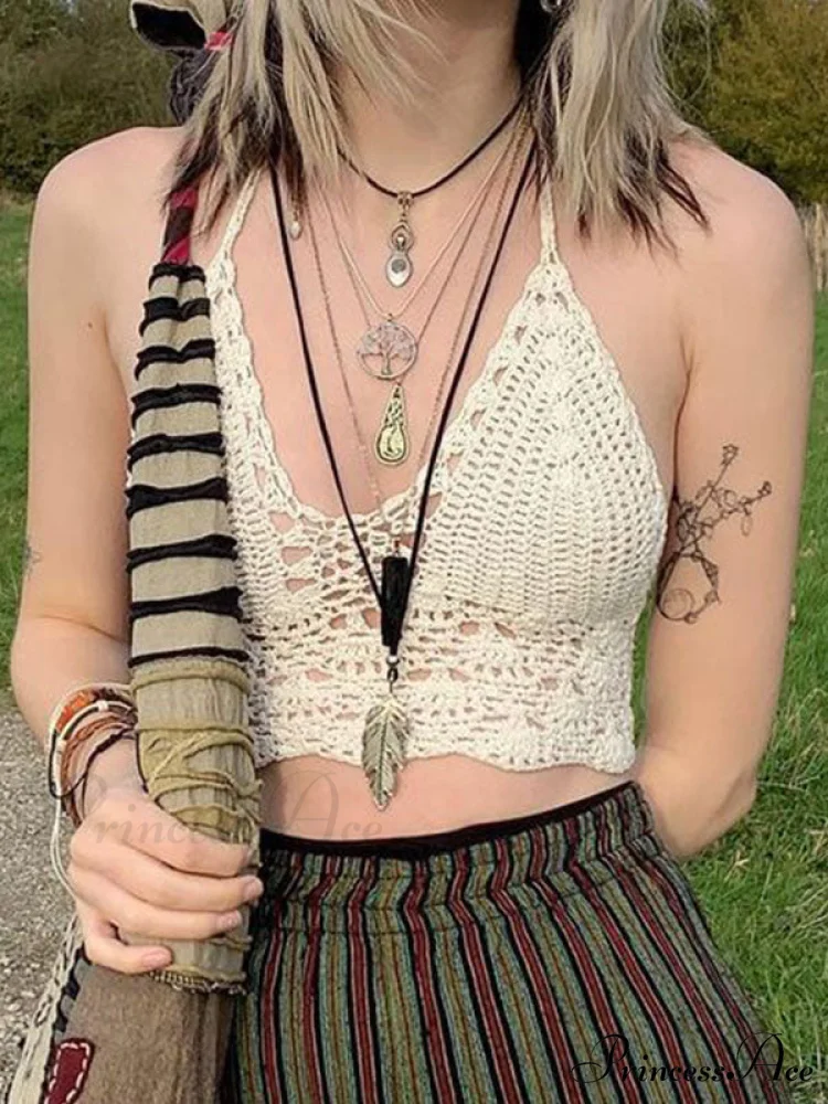 Halter Crochet Hollow Trendy Out Maxi Dress - Image 4