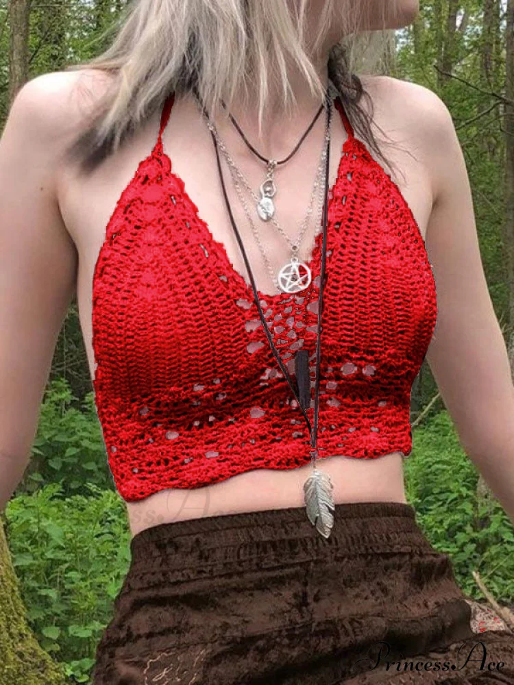 Halter Crochet Hollow Trendy Out Maxi Dress - Image 43