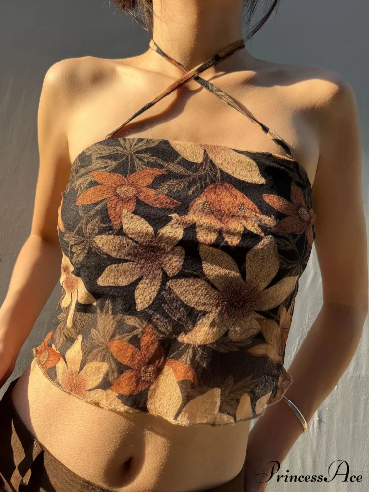 Halter Letter Heart Trendy Print Crop Top - Image 10