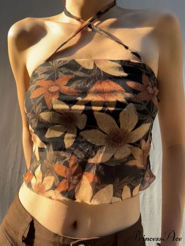 Halter Letter Heart Trendy Print Crop Top - Image 11