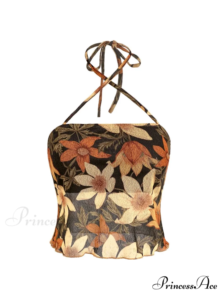 Halter Letter Heart Trendy Print Crop Top - Image 14