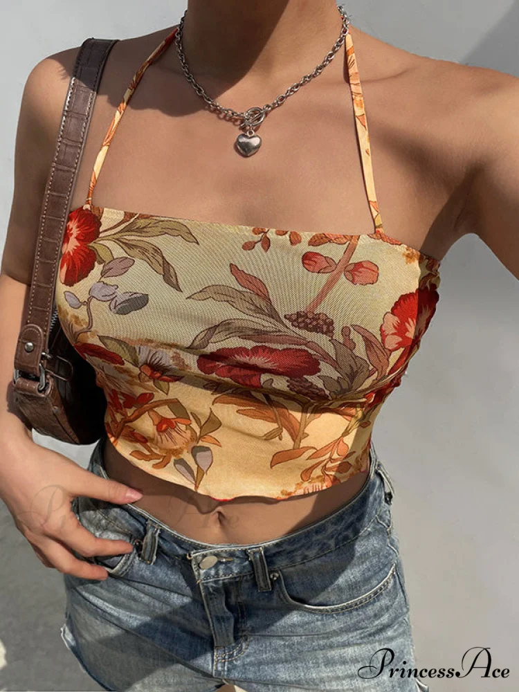 Halter Letter Heart Trendy Print Crop Top - Image 6