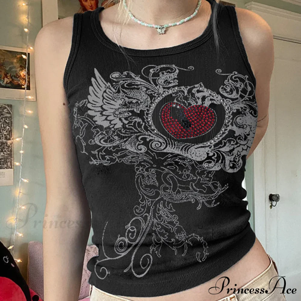 Heart Print Graceful White Crop Top - Image 14