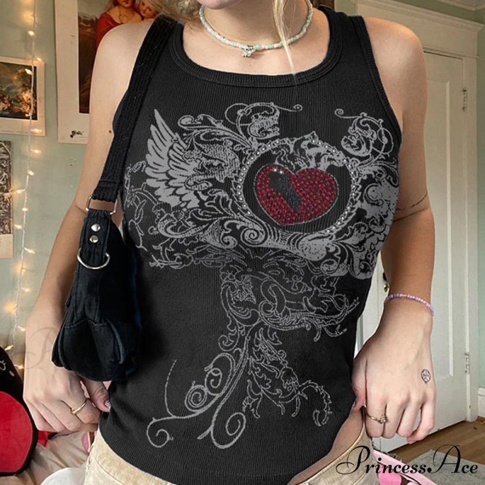 Heart Print Graceful White Crop Top - Image 15