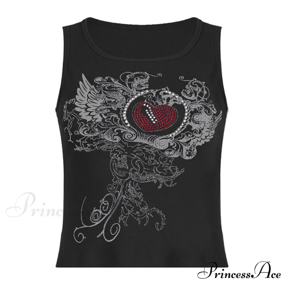 Heart Print Graceful White Crop Top - Image 17