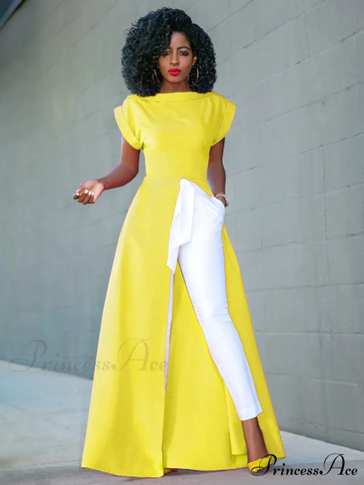 High Split Sleeveless Evening Modern Maxi Dress - White - Image 9